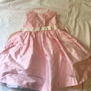 Silk pink and white gingham dress